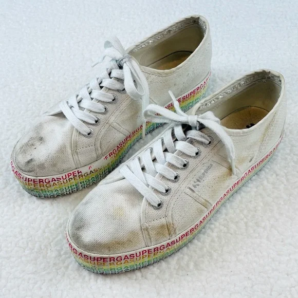 SUPERGA • 2790 COTU Mini Lettering Platform Sneakers, 8 - Picture 5 of 16